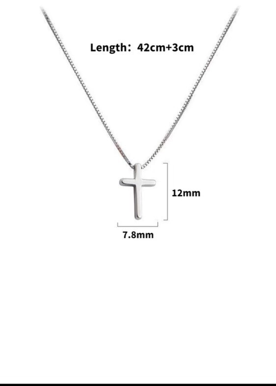 FREE SHIPPING OVER 10$ Cross Pendant Necklace Sterling Silver Plated
