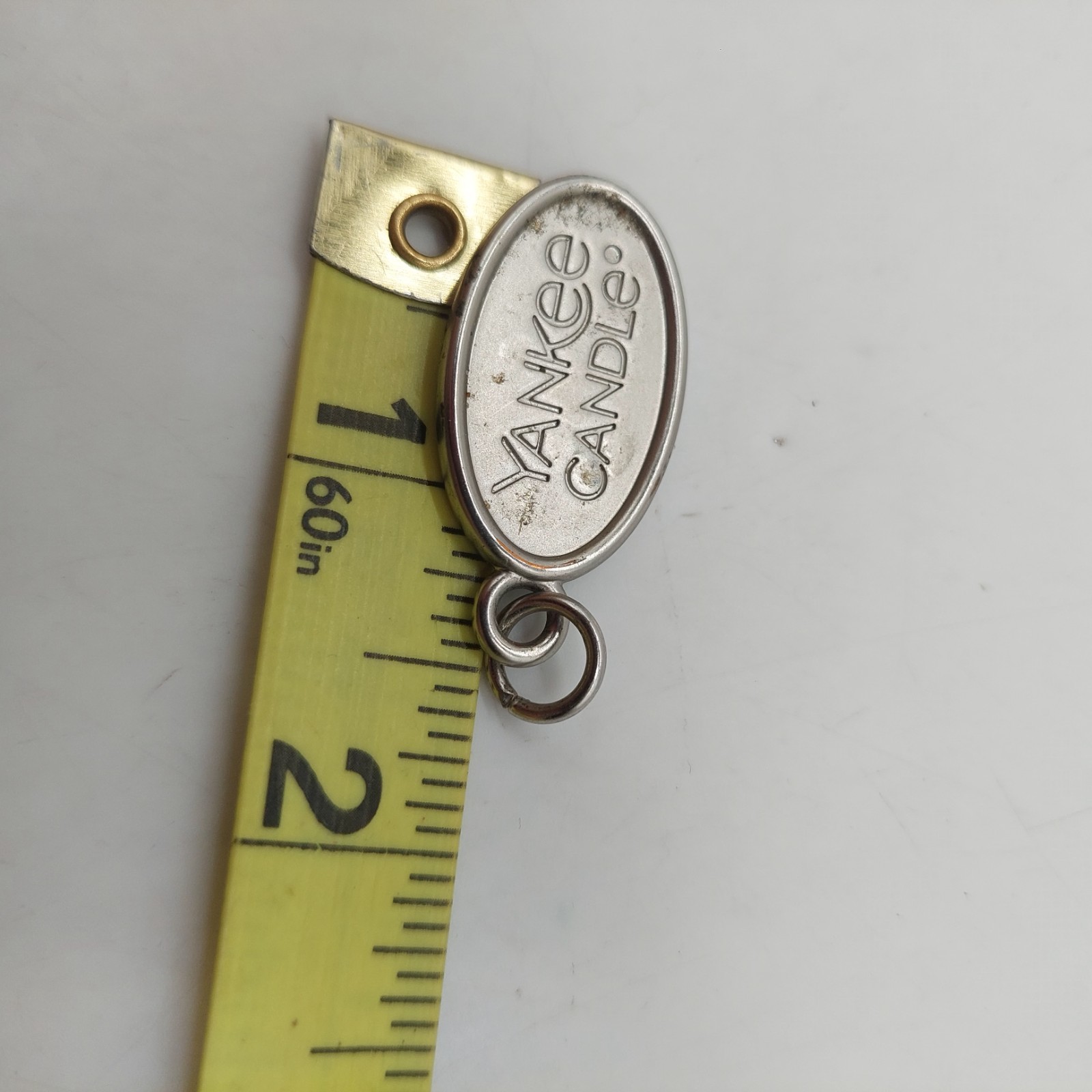 Yankee Candle Metal Branded Tag Charm Pendant Silver Tone READ