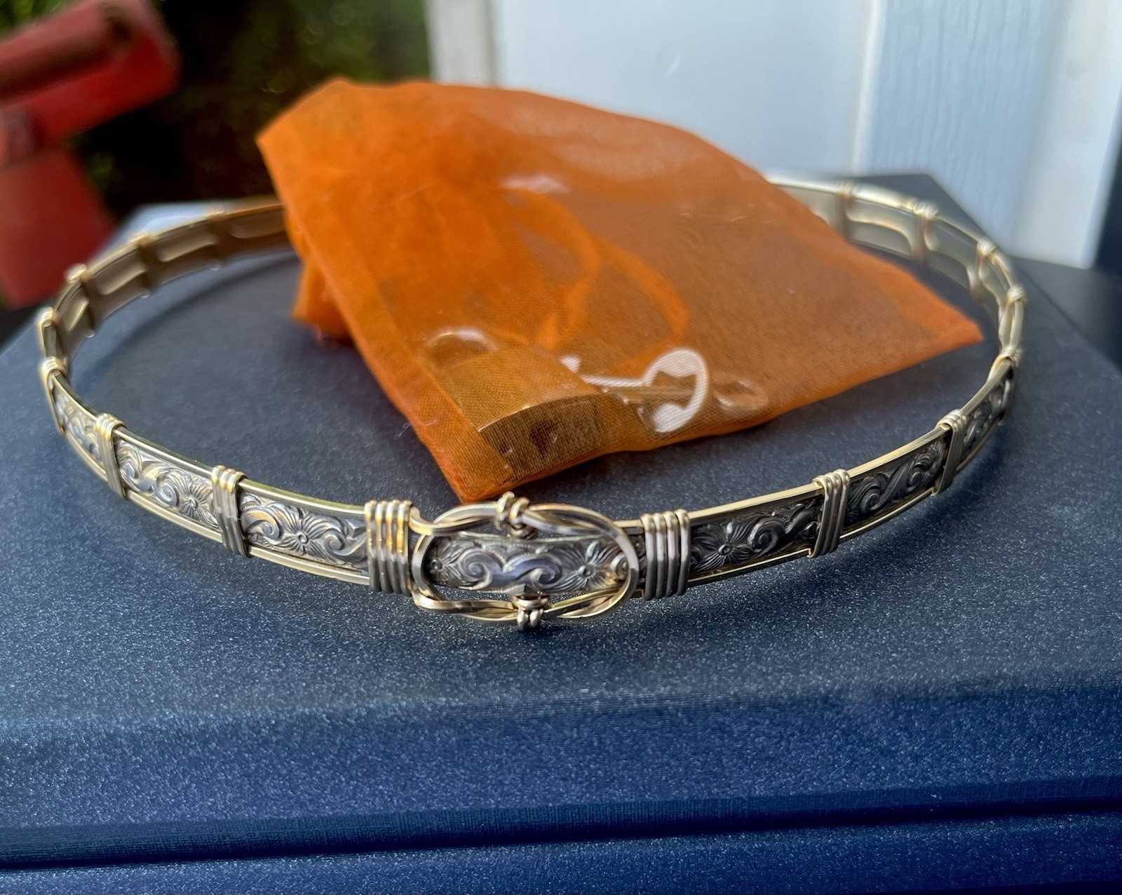 Fancy Slave Collar-Mixed Metals with Silver Tone Lock and Keys – Custom Made