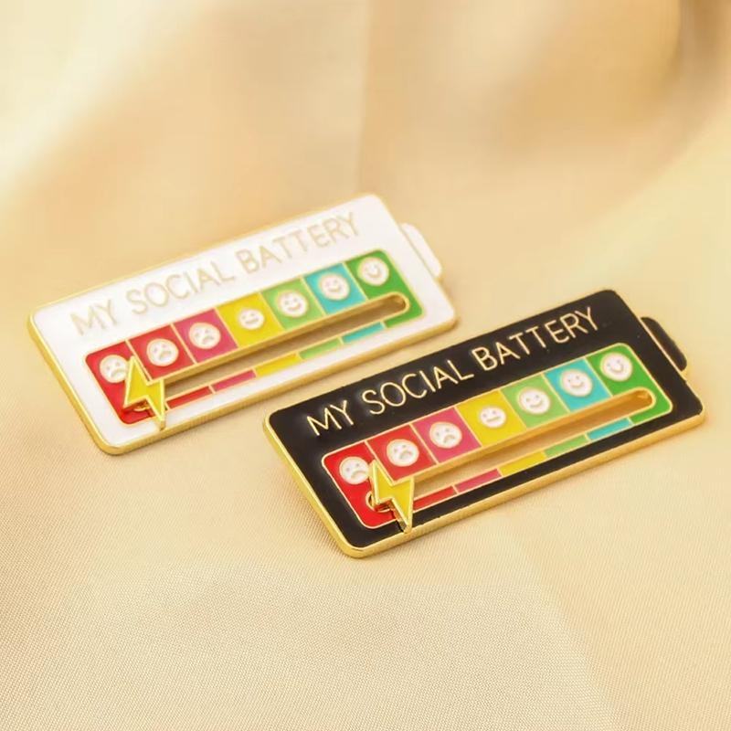 Mood Conversion Energy Brooch – Social Battery Expression Pin for Women & Men