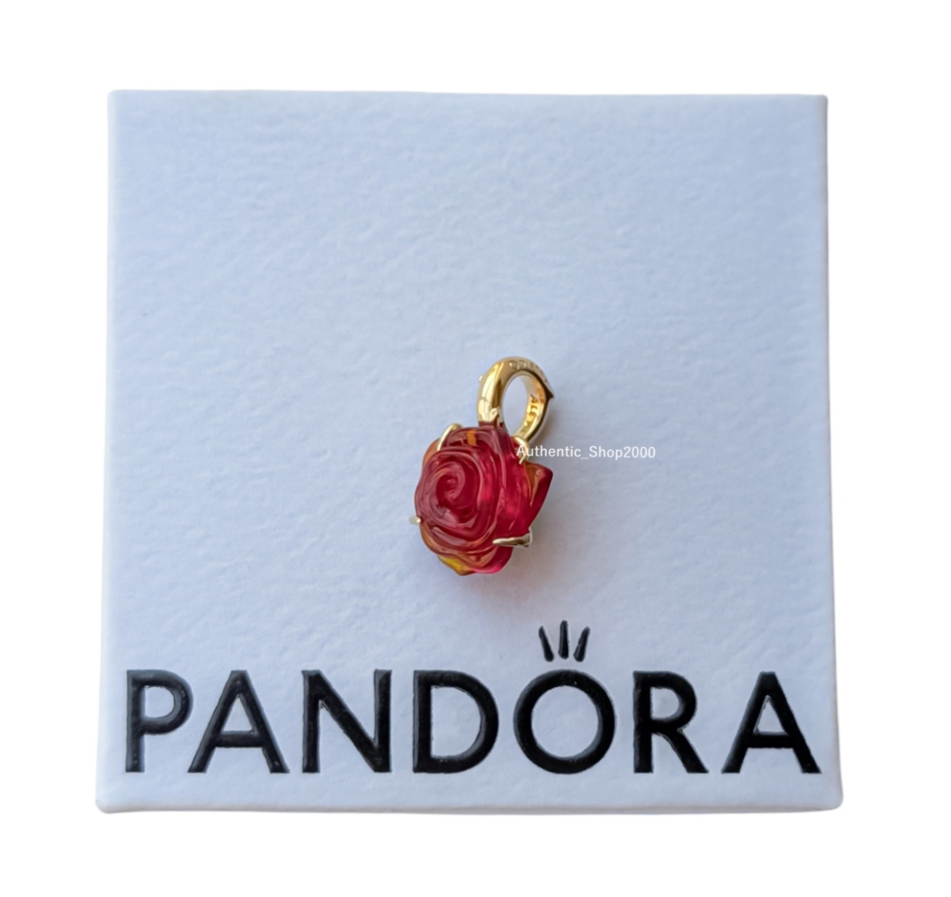 New 100% PANDORA 14k Disney Beauty and the Beast Enchanted Rose Charm 764018C01