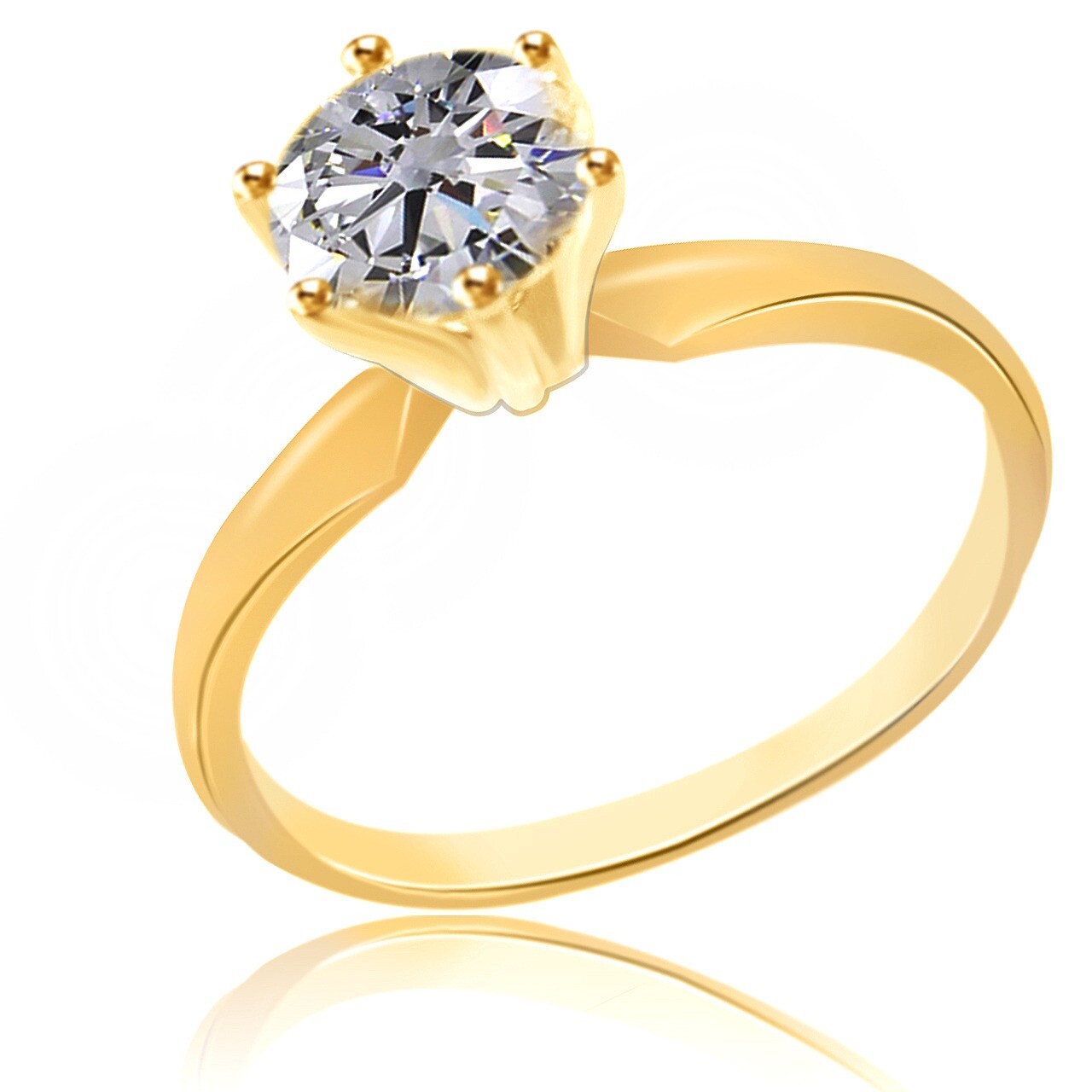 1.00 CARAT BRILLIANT CUT SOLITAIRE ENGAGEMENT RING 14k IN YELLOW GOLD