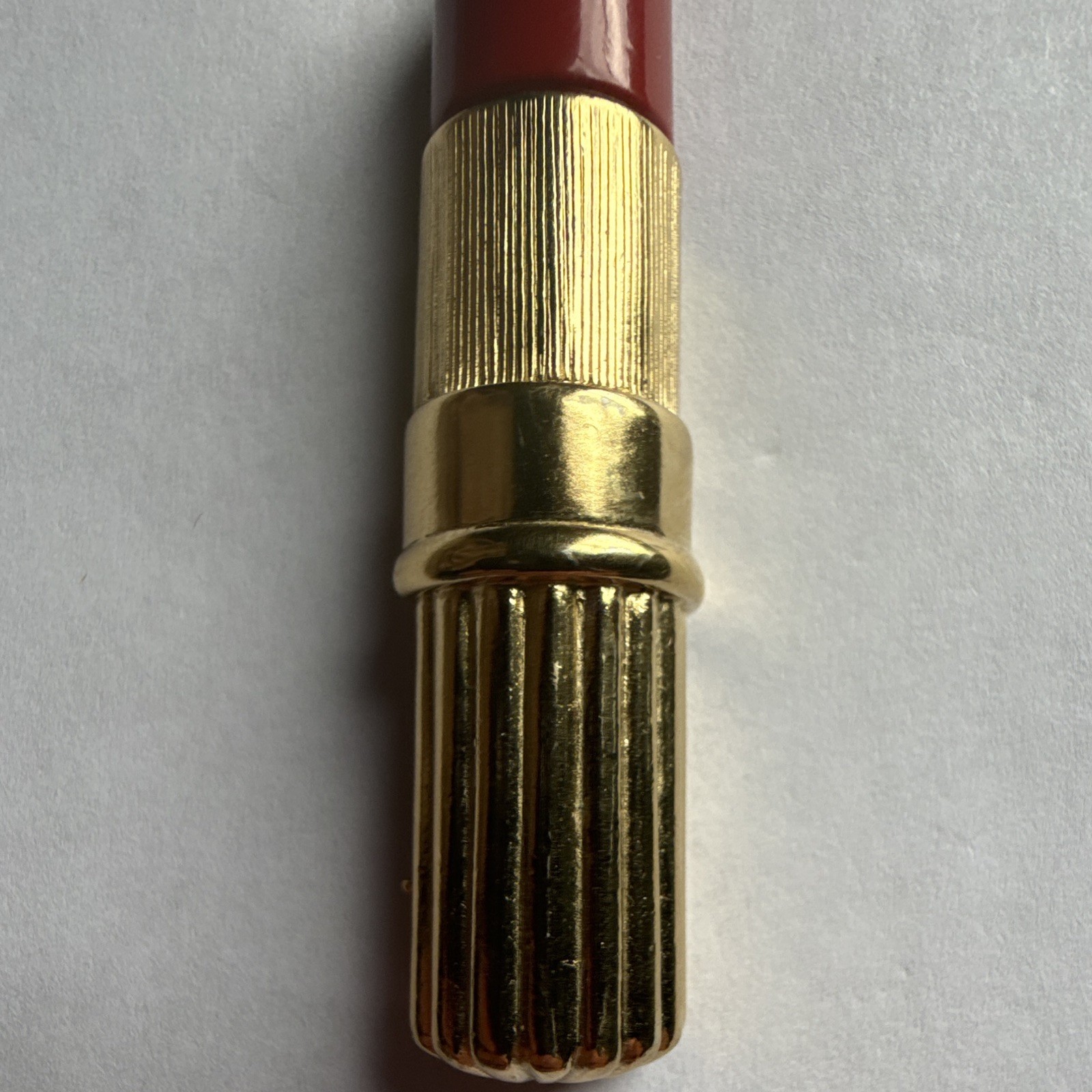 Trifari Signed Gold Tone Red Lipstick Beauty Brooch Pin