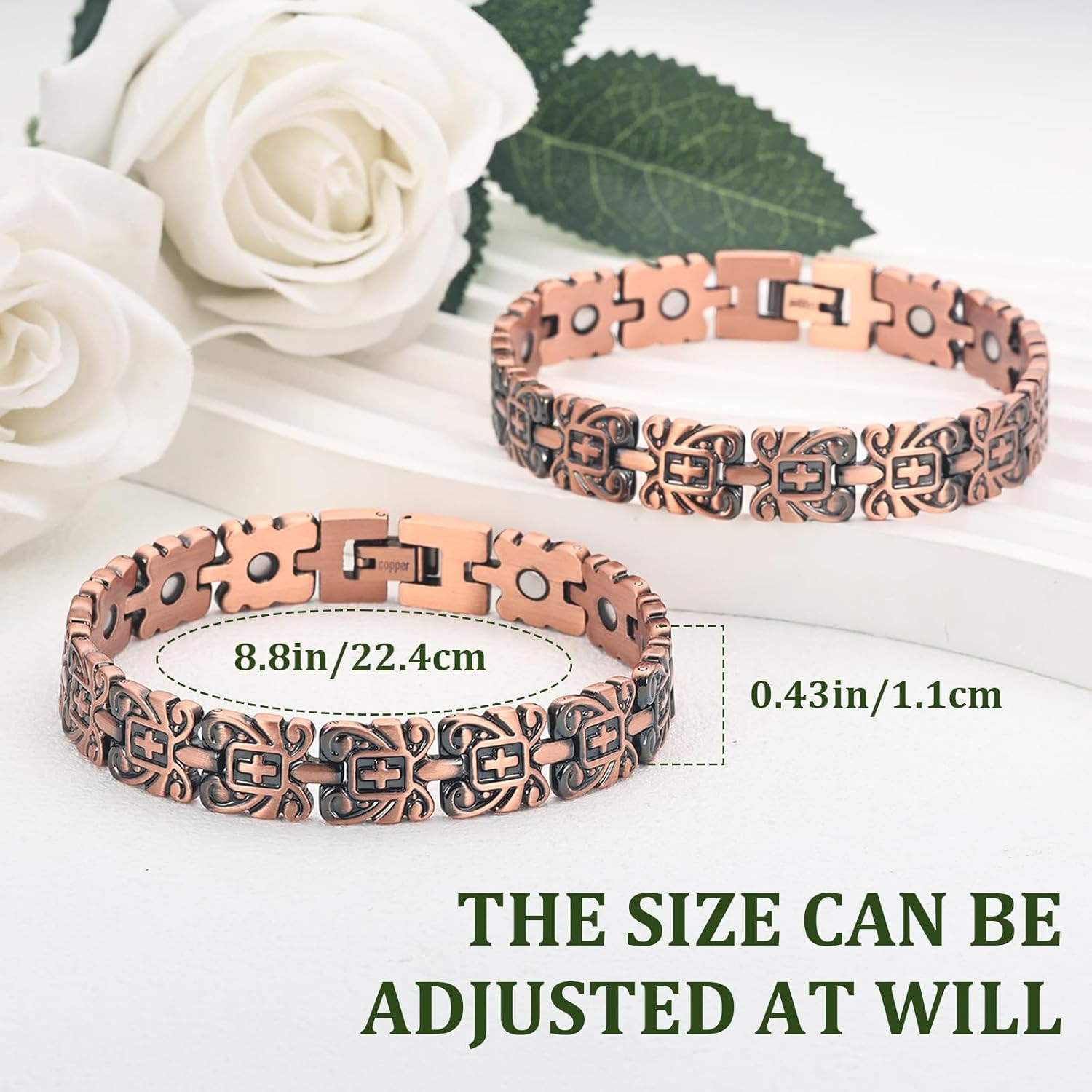 Copper Magnetic Bracelet Women Christian 99.9% Copper Bracelet Women Ultra Cross