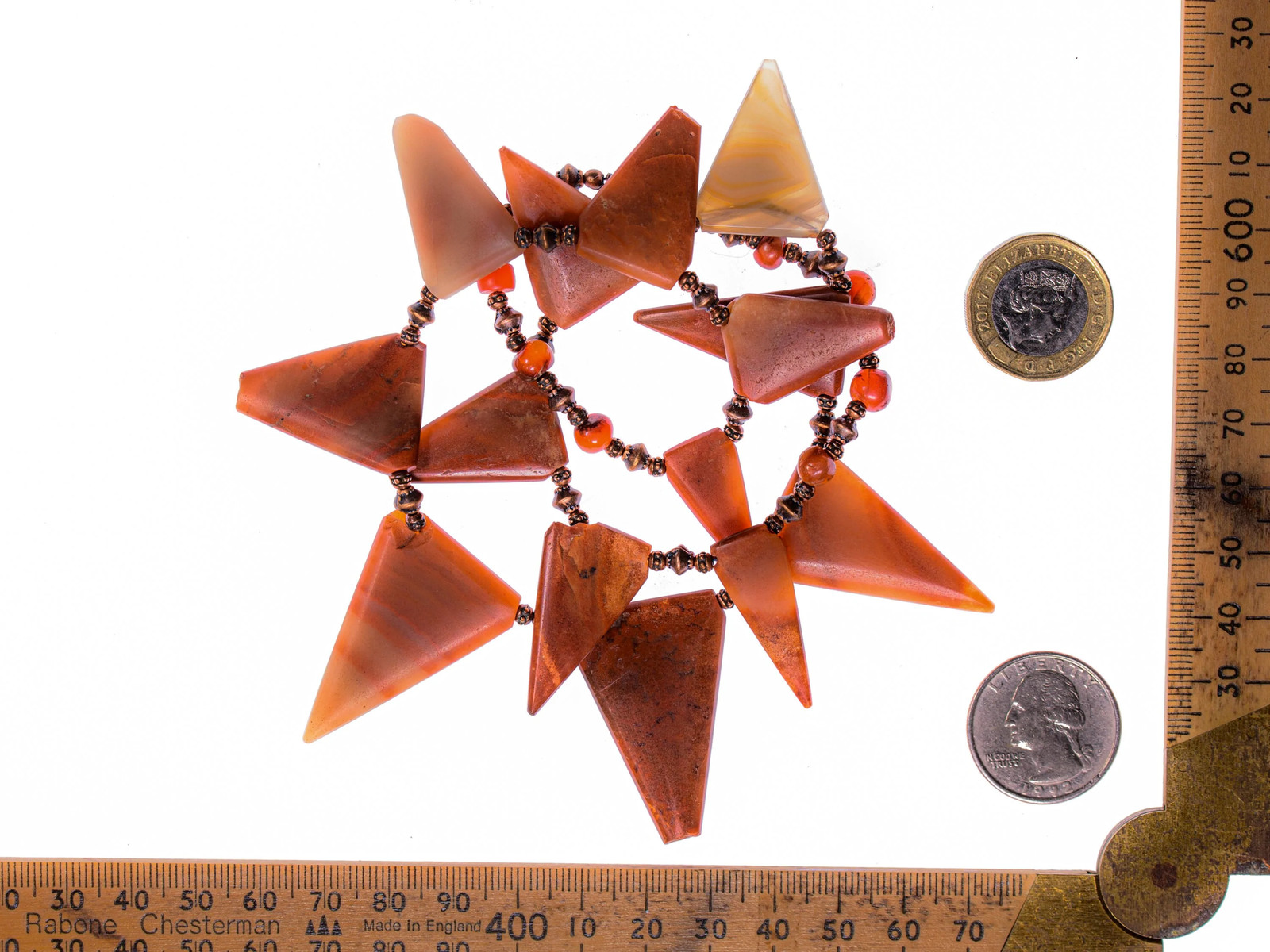 A Choker of Rare Ancient Triangular Red Agate Beads from West Africa 21_SLM1