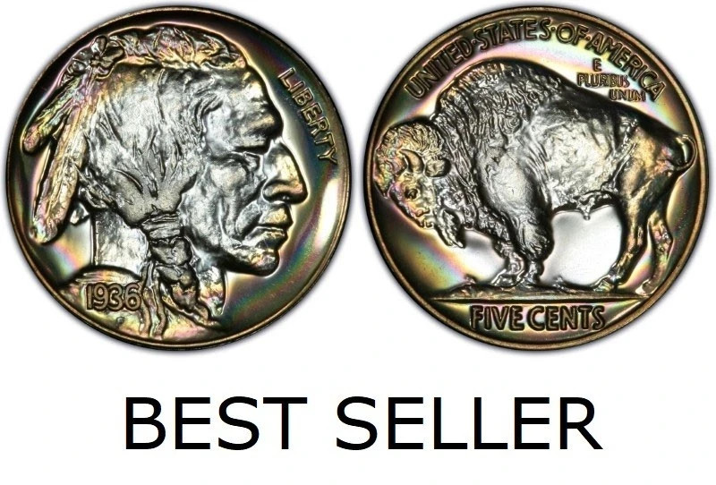 MIRROR FINISH Indian Head Nickel Necklace – vintage US 5 cent coin – clear date