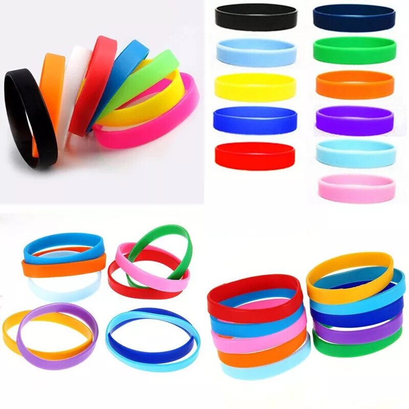 Silicone Rubber Sports Bracelet Wrist Band Fashion Simple Bangle Gift 12Colors!