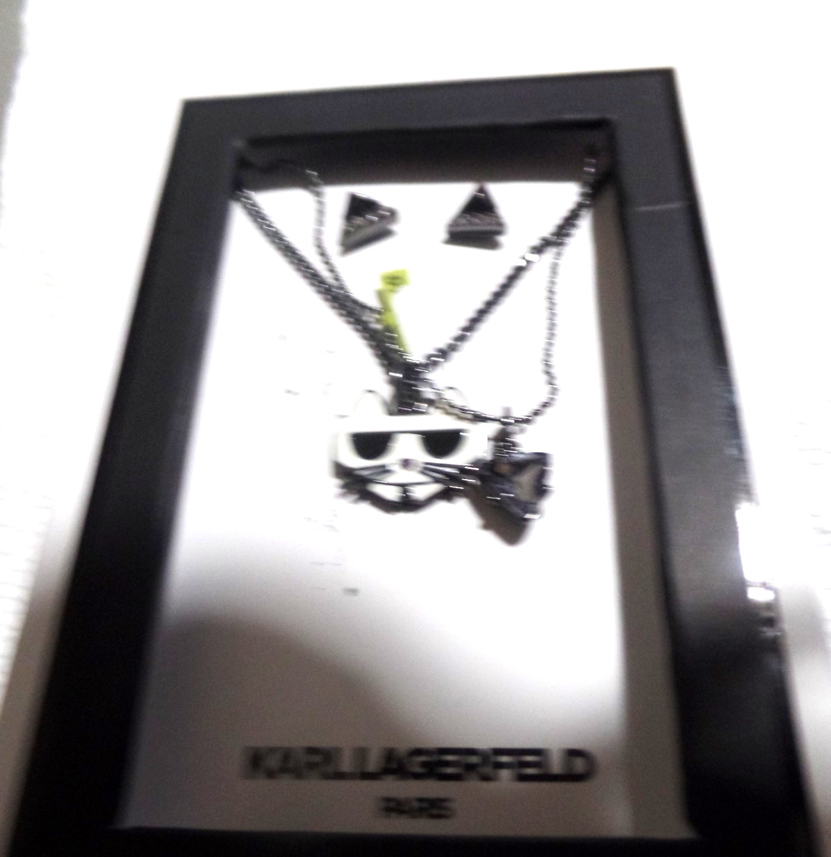 KARL LAGERFELD, EARRINGS AND 2 PC NECKLACE SET, BRAND NEW, DESIGNER