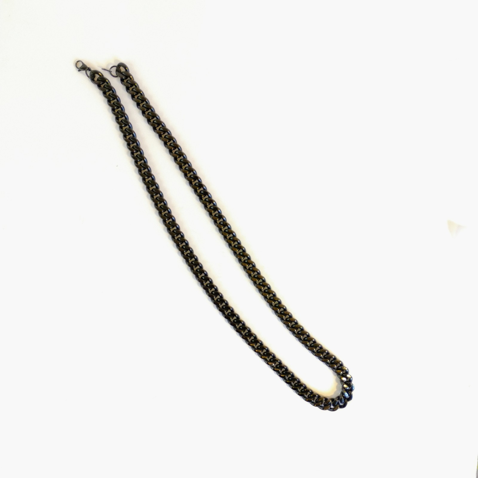 Herringbone Chain Long Heavy Weighted Black 8oz 30″