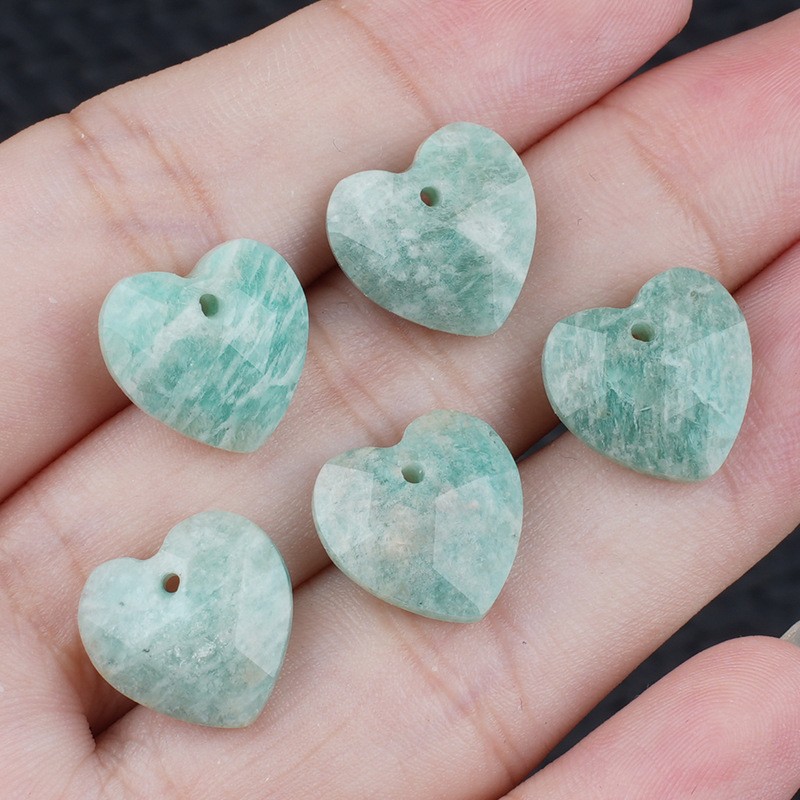 20pcs Mixed Natural Stone Heart Beads 13mm Pendants DIY Jewelry Making Bracelet