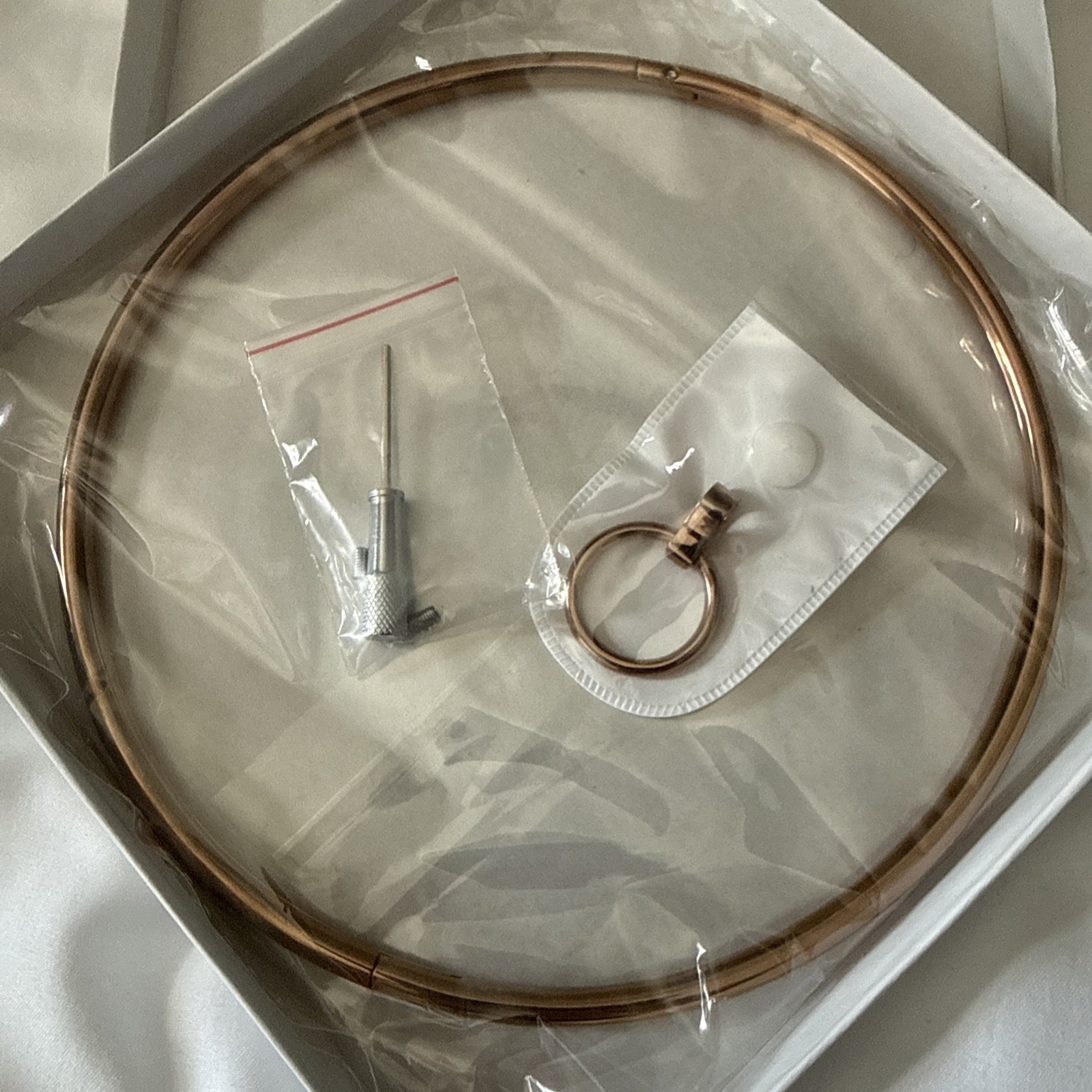 19″ 6MM Petite Thin Rose Gold Stainless Eternity Collar Locking Slave Collar