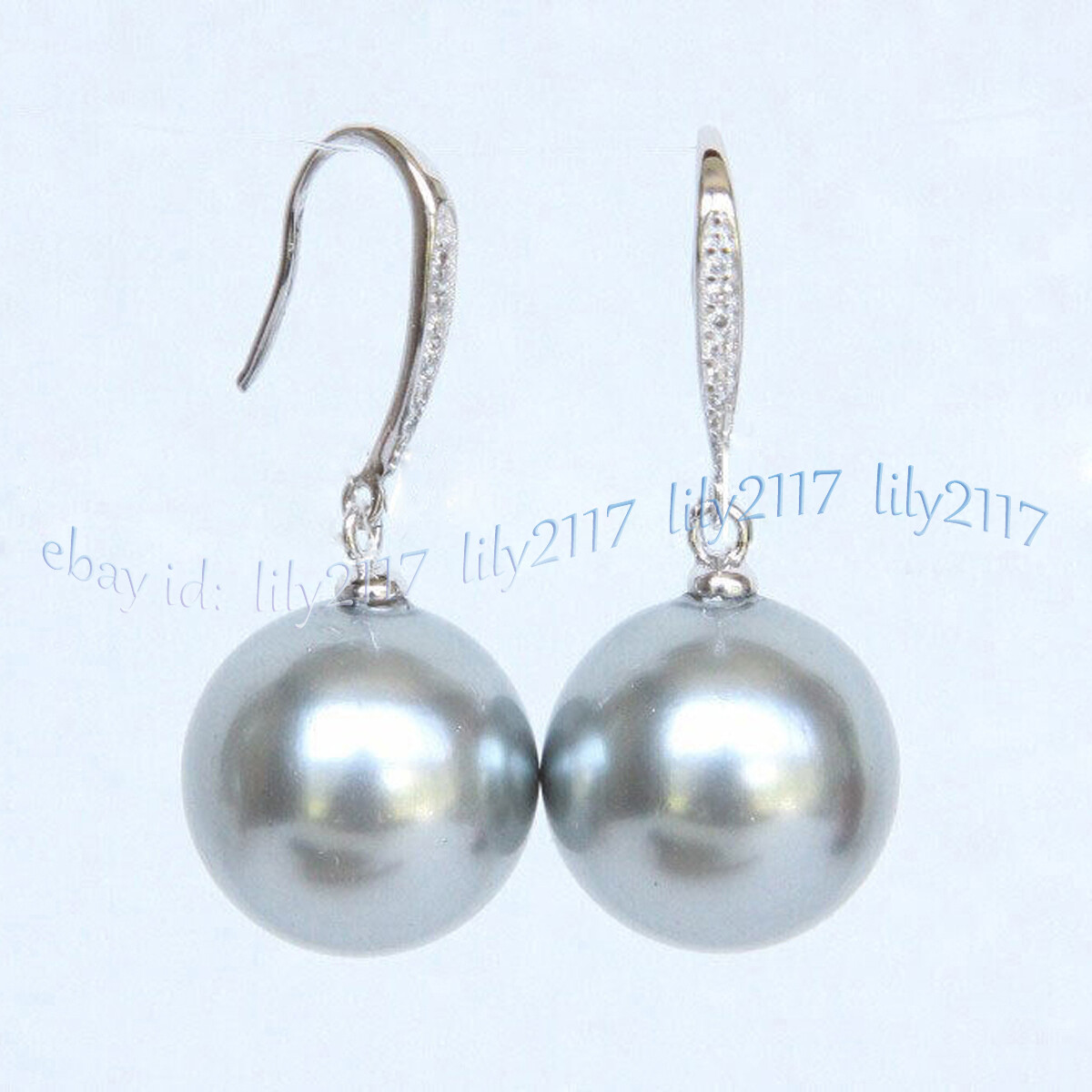 8-16mm Multicolor South Sea Shell Pearl Round Beads Dangle Silver Hook Earrings