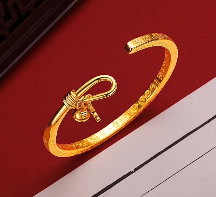 New Bell Ruyi 22K 23K 24K Thai Baht Yellow Gold Plated Bracele
