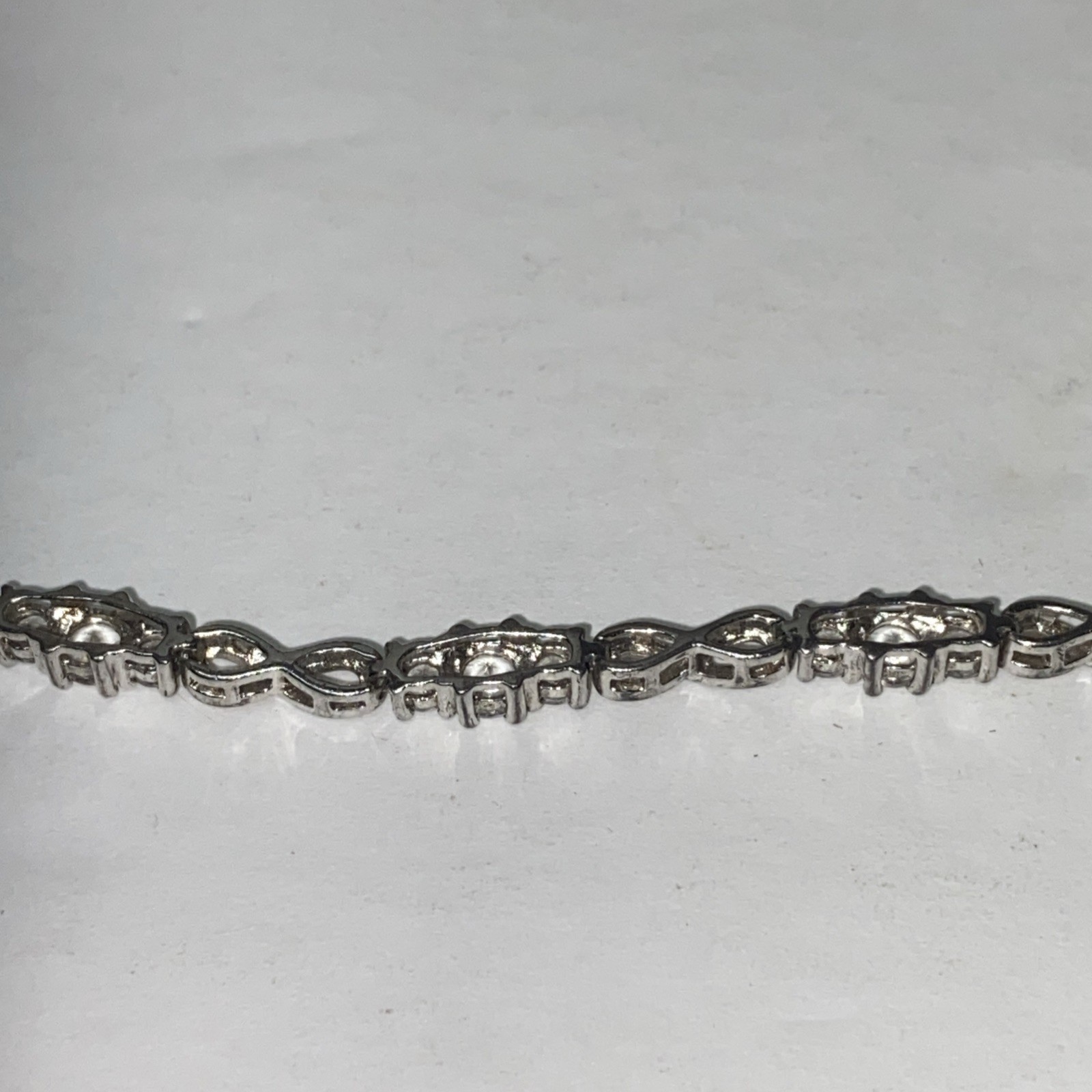 Kay Infinity Bracelet Lab-Created White Sapphires Sterling Silver 7 1/2in