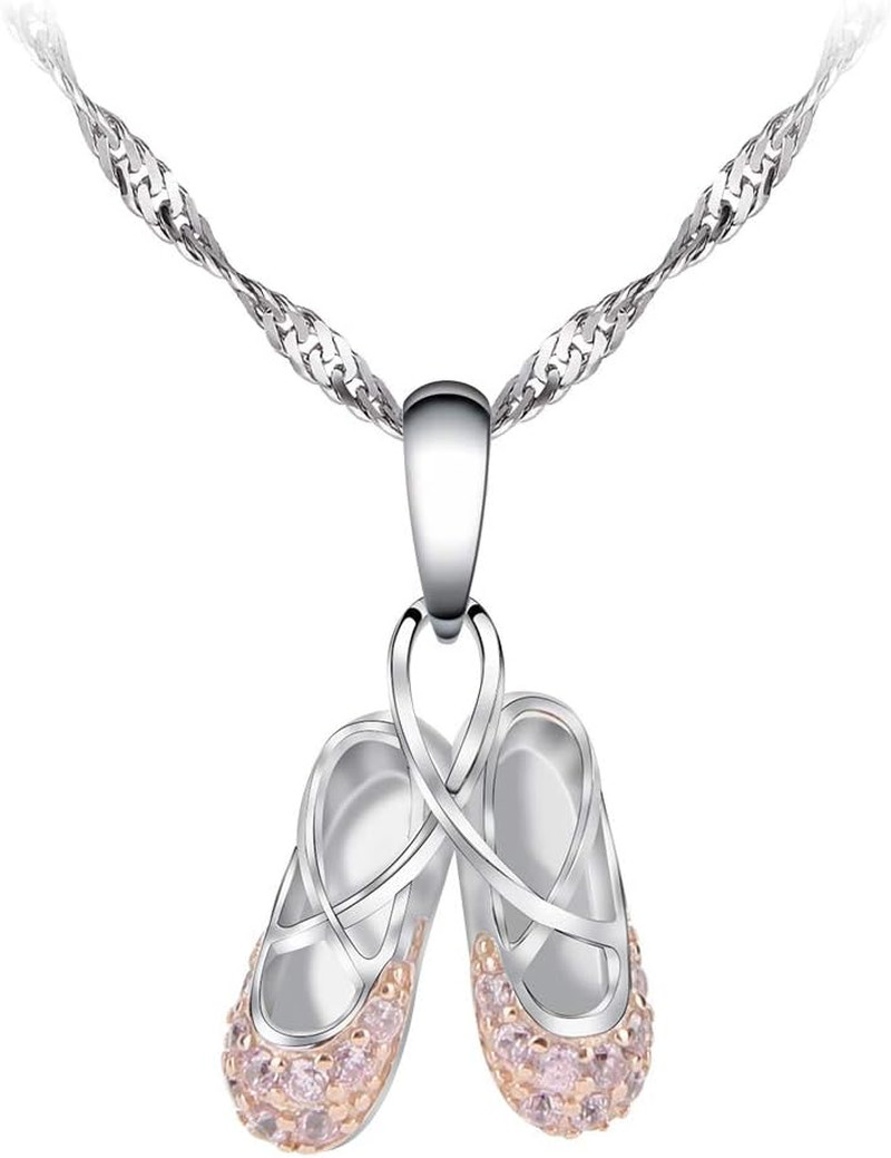 925 Sterling Silver Dance Recital Gifts for Girls Ballerina Necklace Jewelry Cub