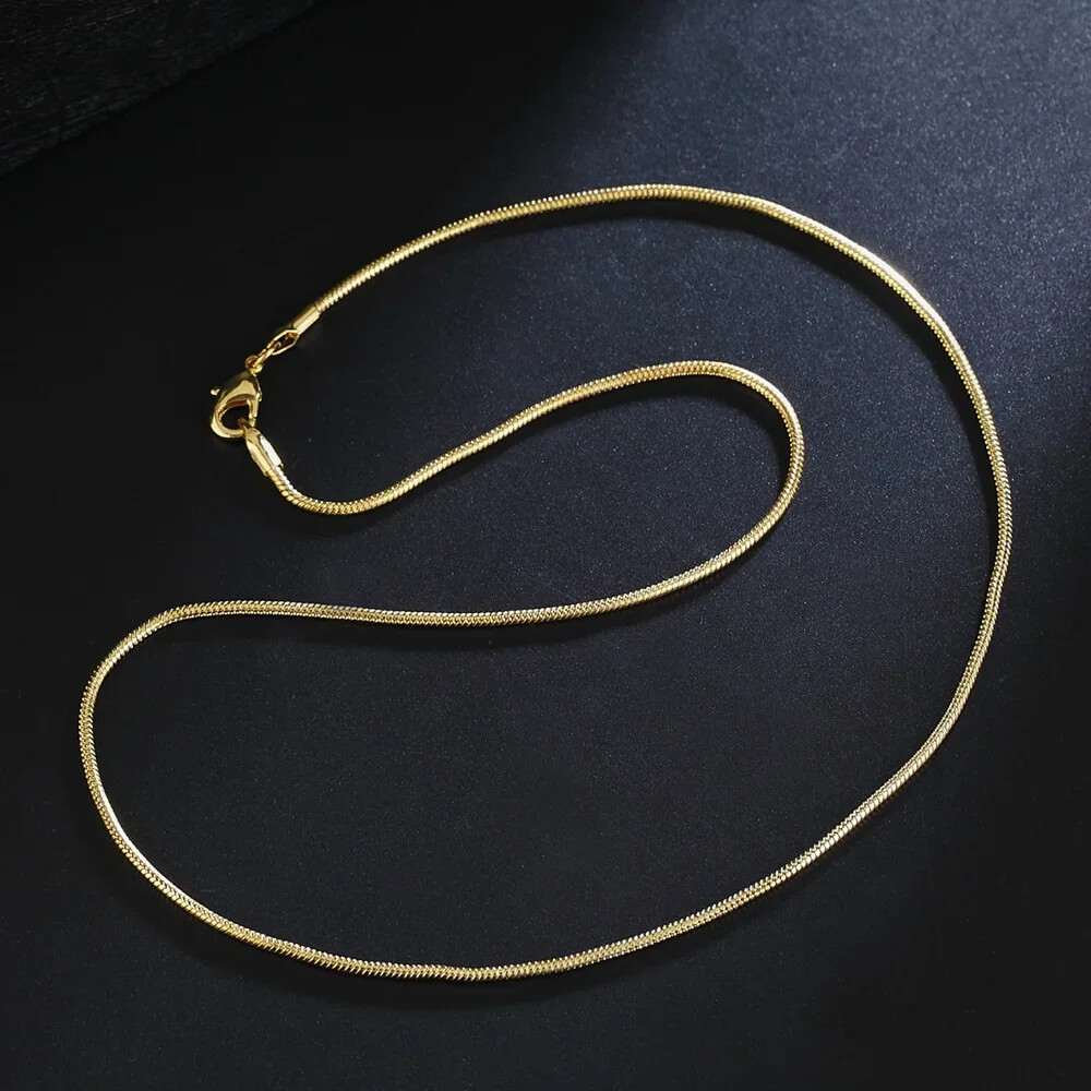 New 16-30inches Beautiful Elegant Gold colour round 2MM snake chain Necklace