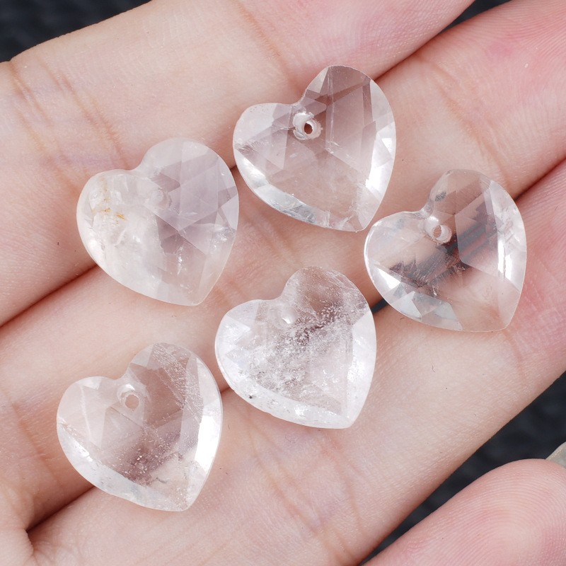 20pcs Mixed Natural Stone Heart Beads 13mm Pendants DIY Jewelry Making Bracelet