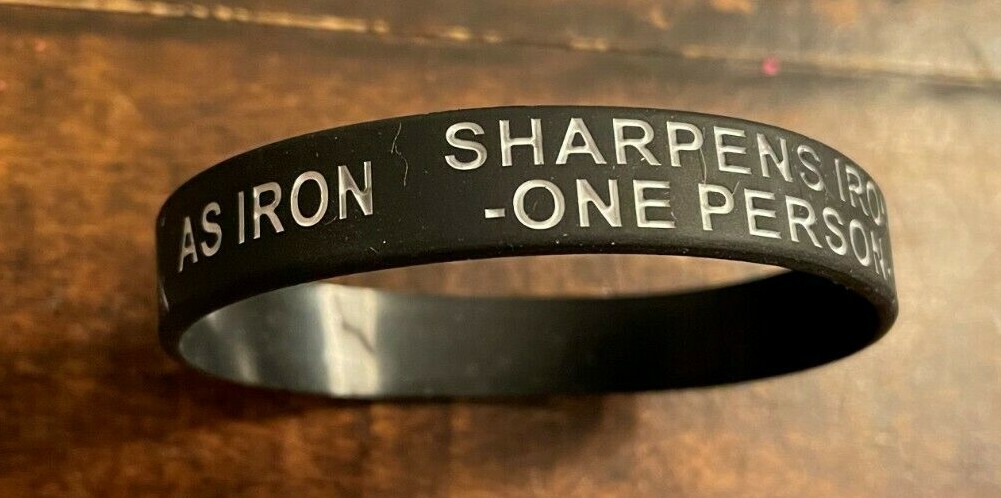 Armor of God Christian Religious Proverbs 27:17 Iron Sharpen Iron Bracelet