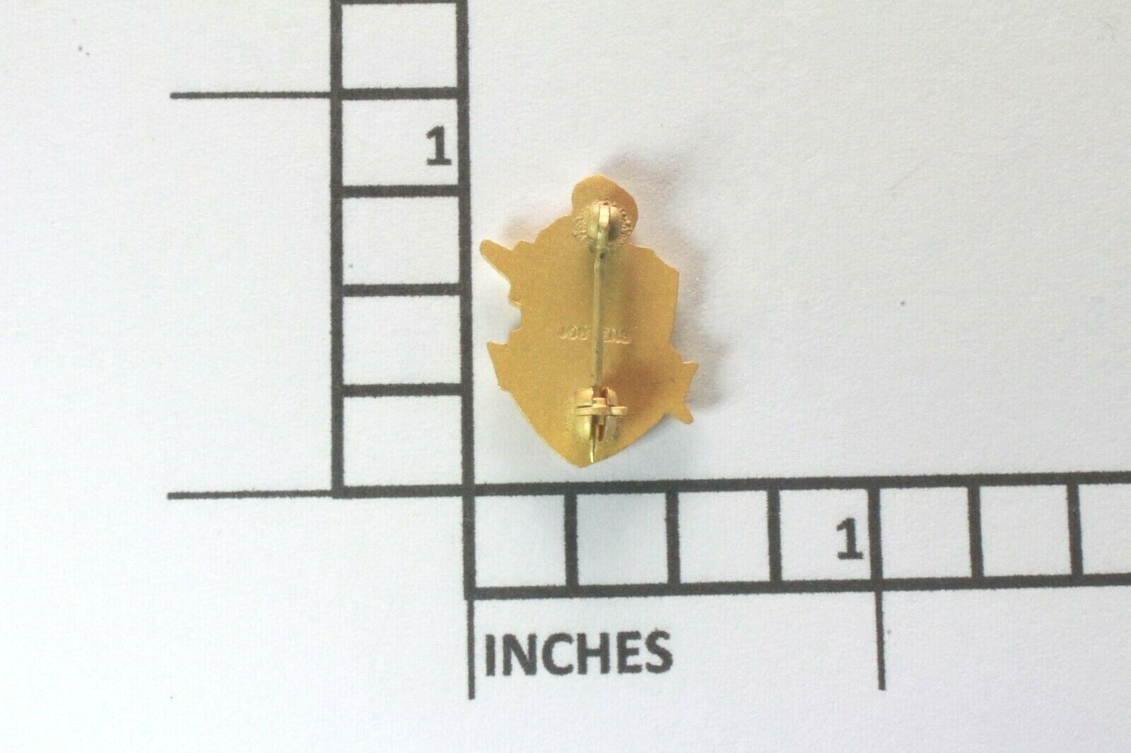 Brooch Pin – Signed Jostens – Breck – Honor God Country – Black Enamel Gold Tone