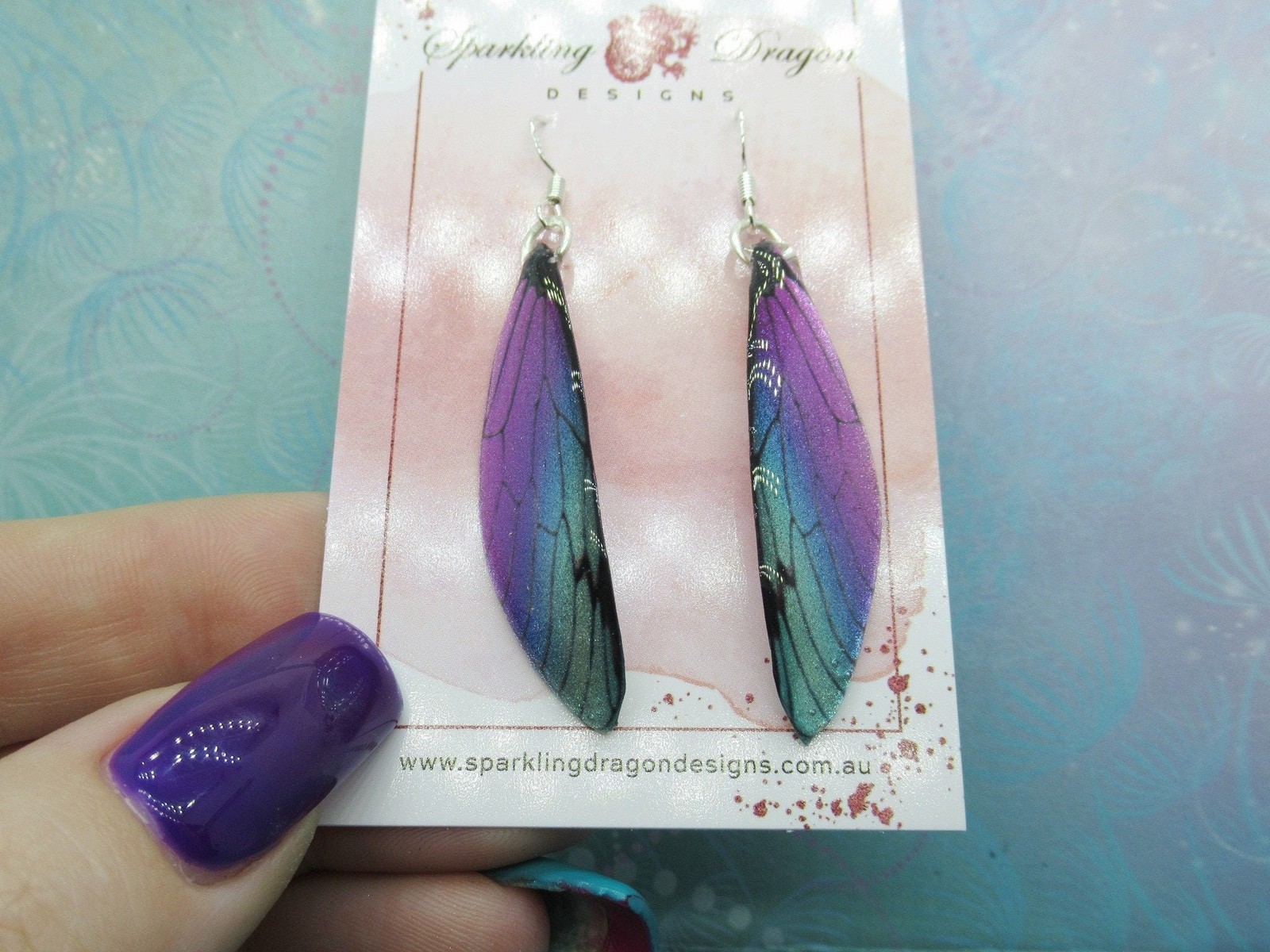 Butterfly Earrings Pale Blue to Pink – Fairy Jewellery, Fun Gift for her Fairy