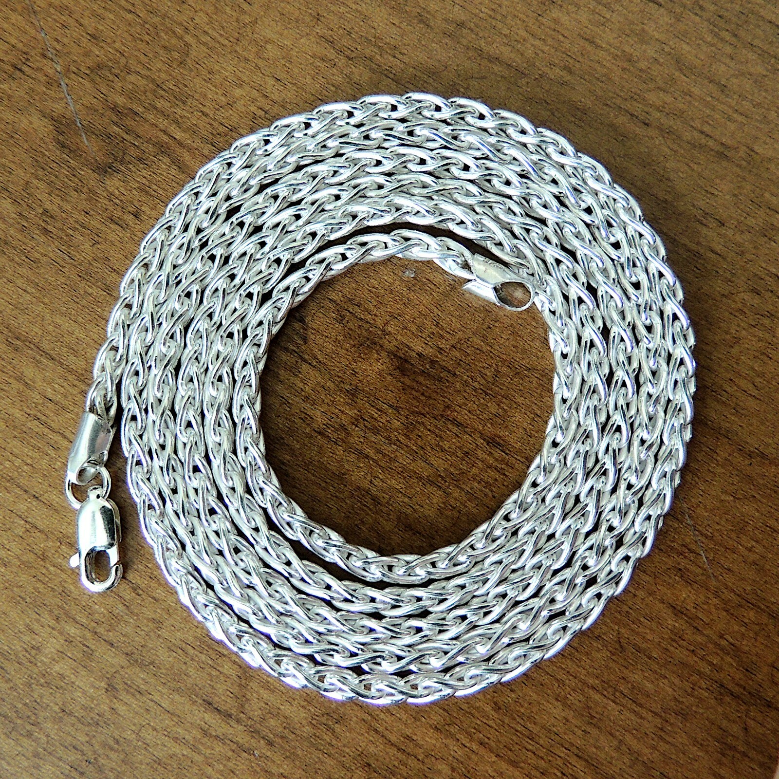 3.0mm Sterling Silver Wheat Spiga Necklace Chain for Pendants (.925)