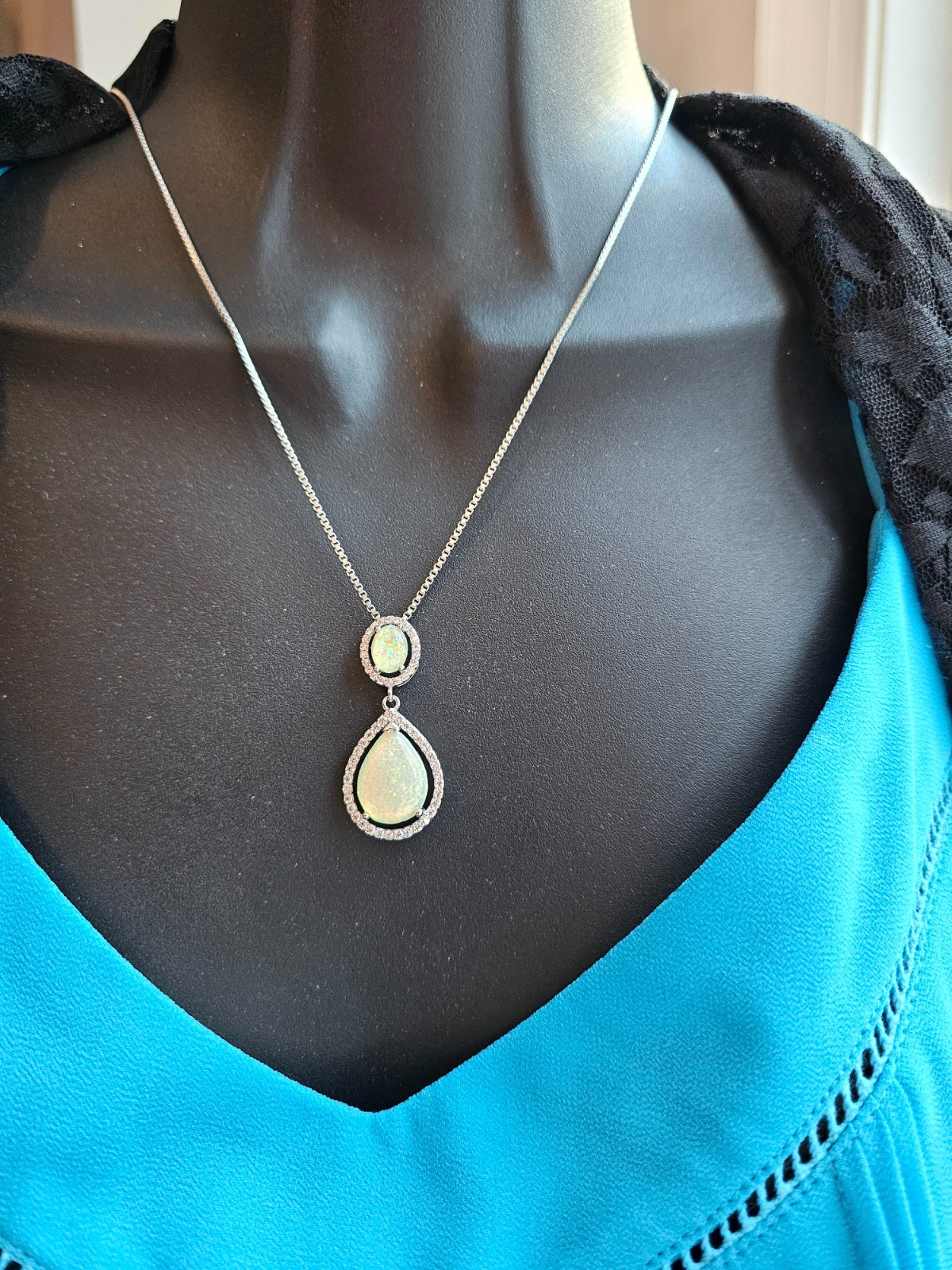 fire opal pendant + chain silver/gold plate jewelry Pinguin Sand Clock Sandal