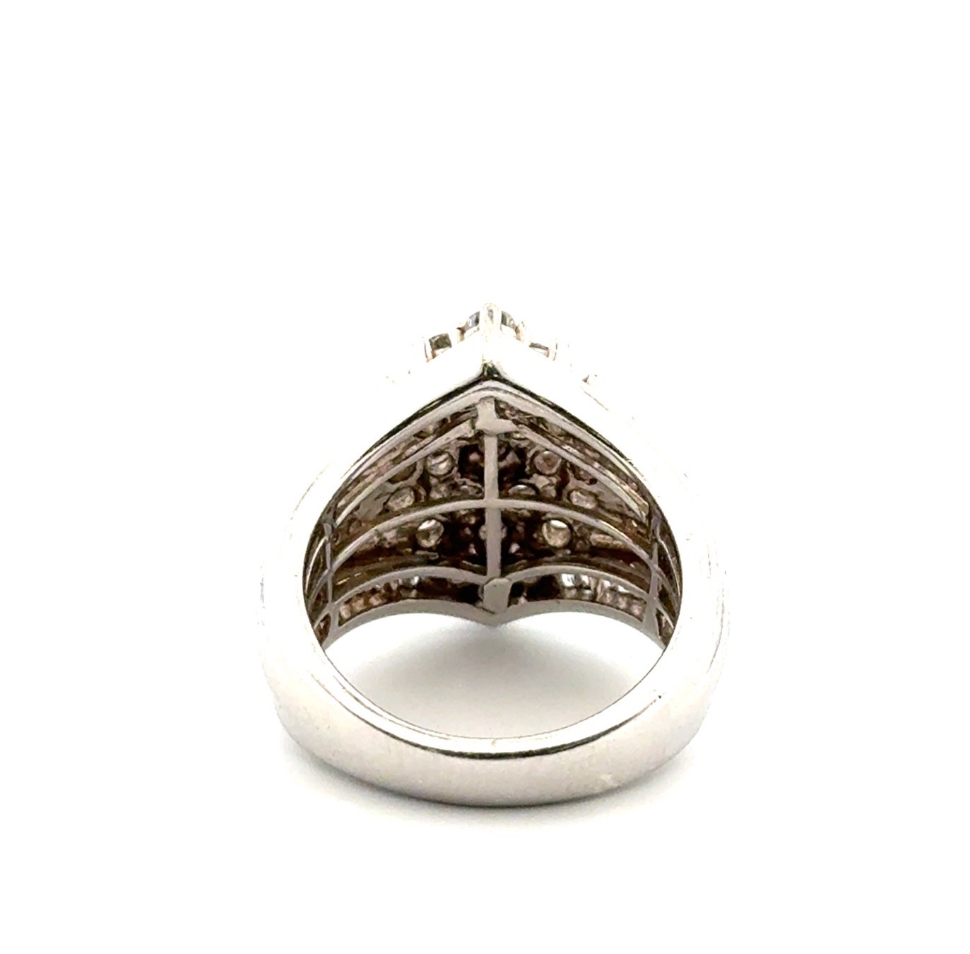 Size: 7.5 SJ 925 Sterling Silver Cubic Zirconia Cluster Statement Ring 9.1g