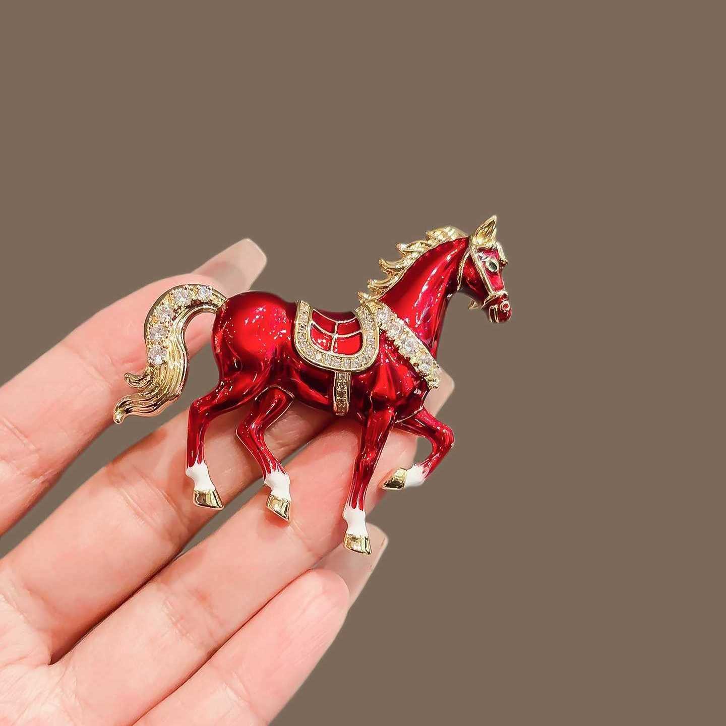 Horse Brooch Lapel Pin Womens Coat Accessory Jewelry