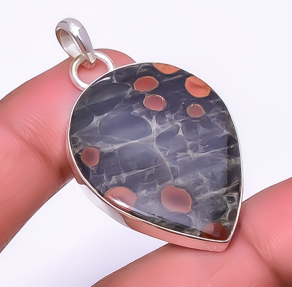 Peanut Obsidian 925 Sterling Silver Jewelry Pendant 1.76″ P13915, Christmas Gift