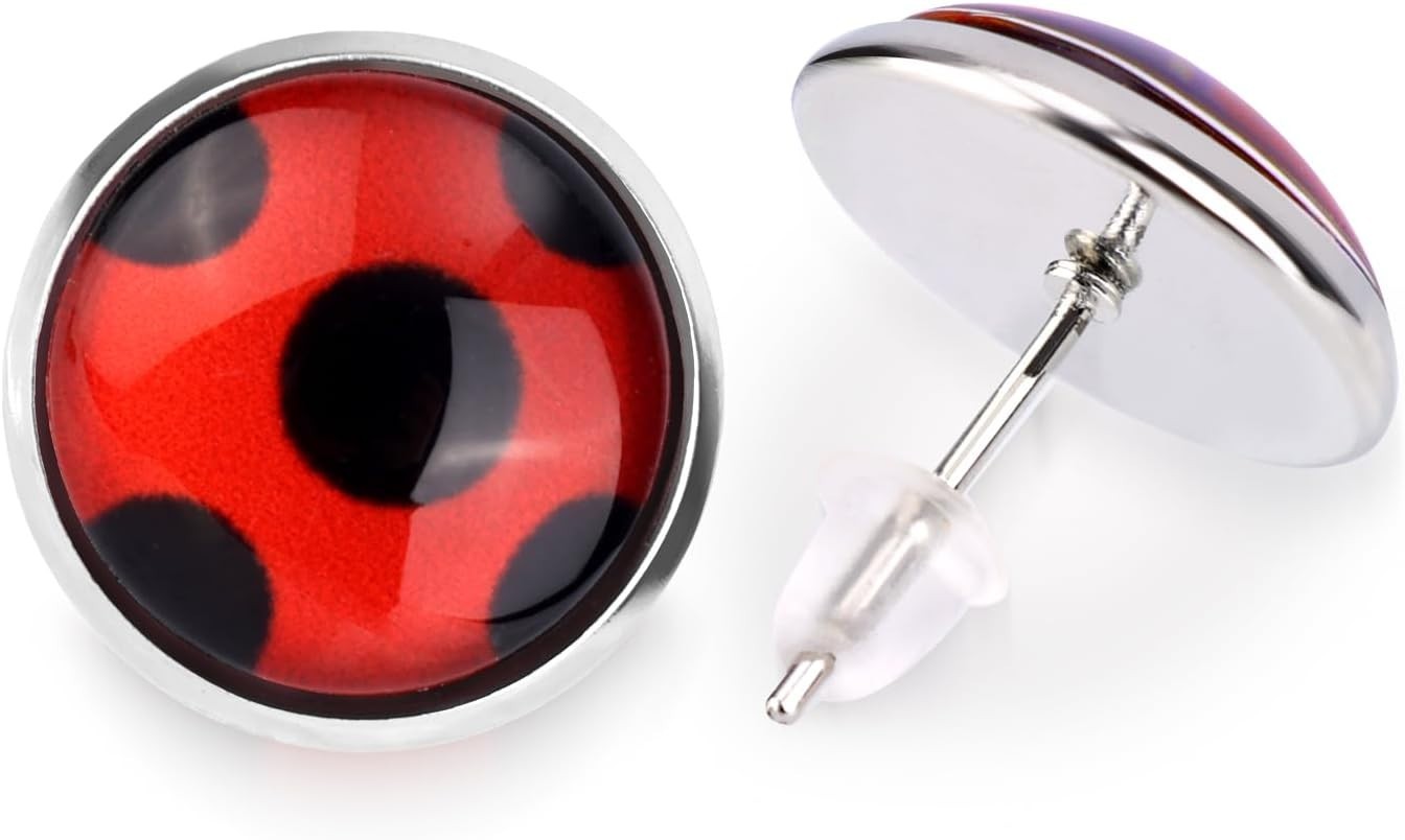 Charming Red and Black Ladybug Earrings – Whimsical Fashion for Any Event