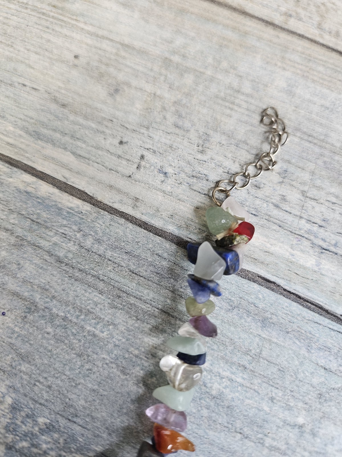 Semi-precious Stone Chips Necklace 16″ Colorful Natural