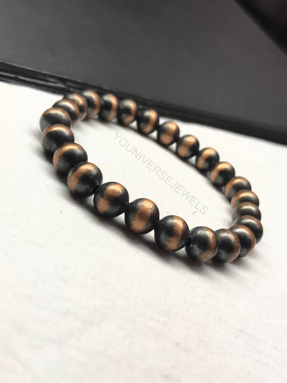 8MM Copper Bracelet For Men & Women, Handmade Stretch Bracelet, Gift For Her/Him