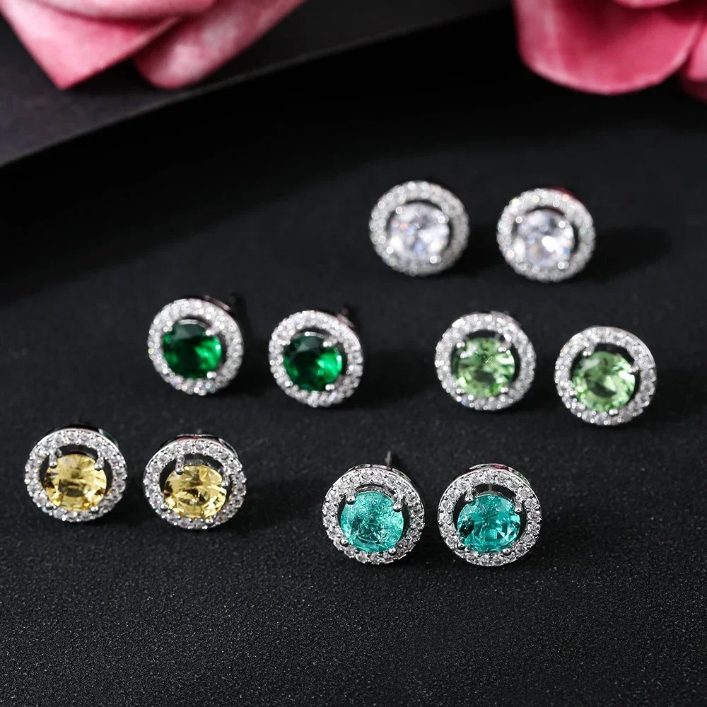Luxury Round Geometric Necklace & Earrings Jewelry Set for Women Wedding