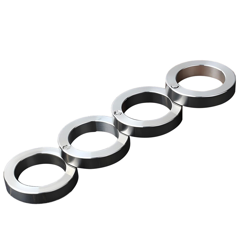 4Pc Stainless Steel Outdoor Rotatable Folding Ring Color Silver Hiking Men＆Women