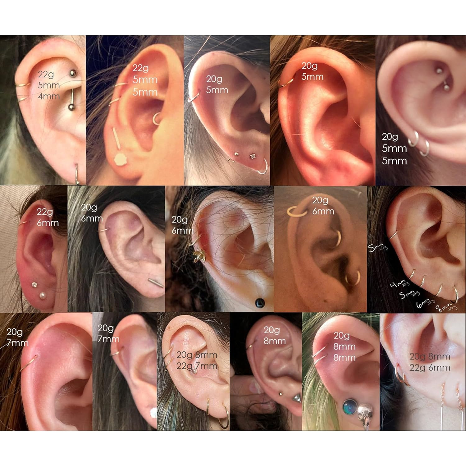 Small Cartilage Hoop Earrings for Women/Men, Thin Piercing Hoop Ring for Helix,