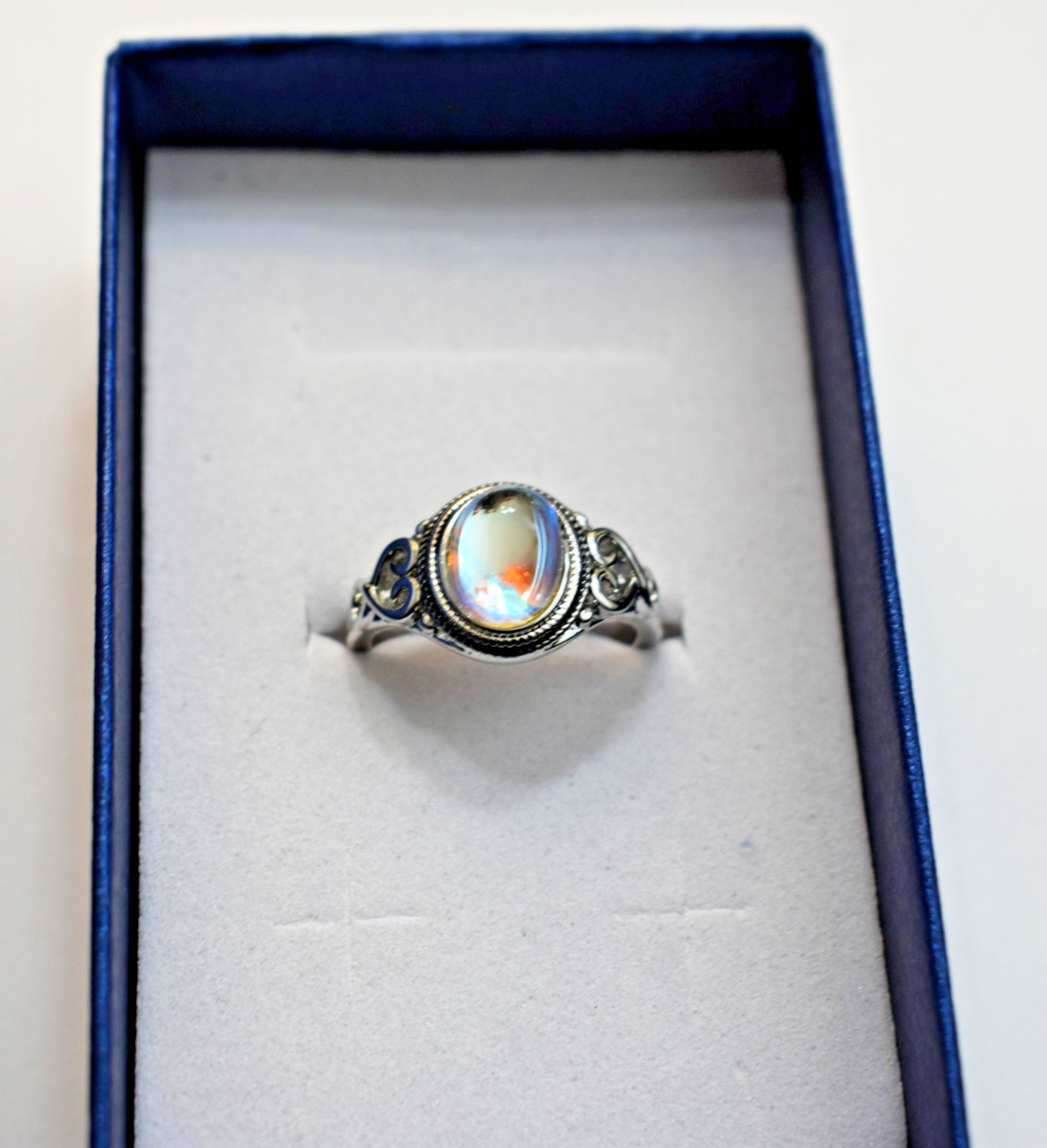 Mood Moon Ring SP 925 Sterling Silver Size 7 Gift Boxed