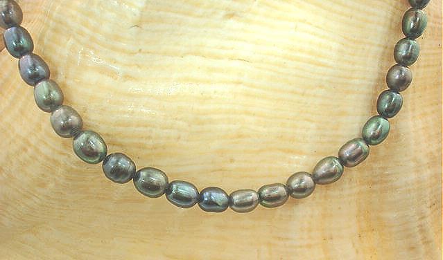 4.5MM SINGLE-STRAND CULTURED FRESHWATER PEACOCK OVAL PEARL SP ANKLET 9″-11″ #2