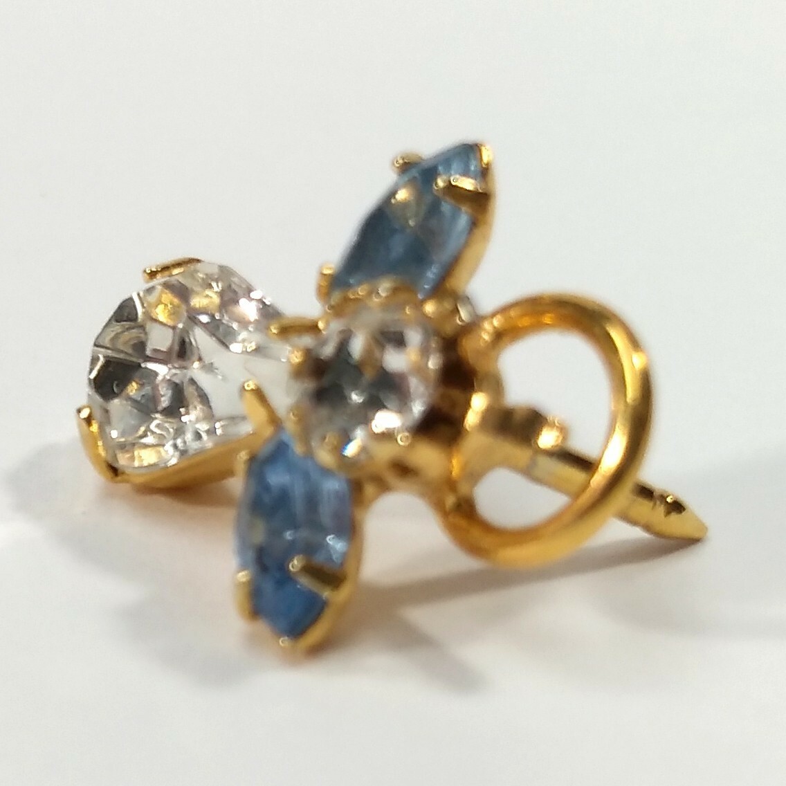Roman Inc Genuine Austrian Crystal Blue Zircon December Angel Lapel Pin brooch