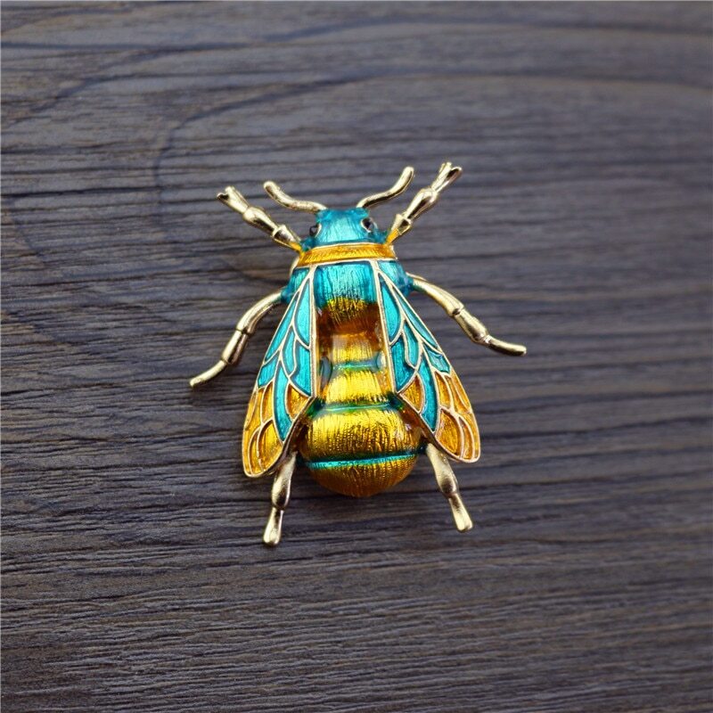 Enamel Bumblebee Brooches Women Yellow Bee Insect Brooch Broche Banquet Pins