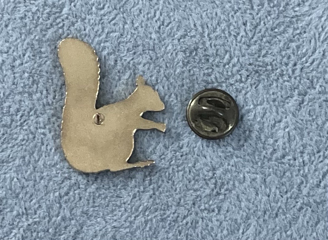 Gold Tone Squirrel Pin Badge /Lapel Pin Brooch, See Description