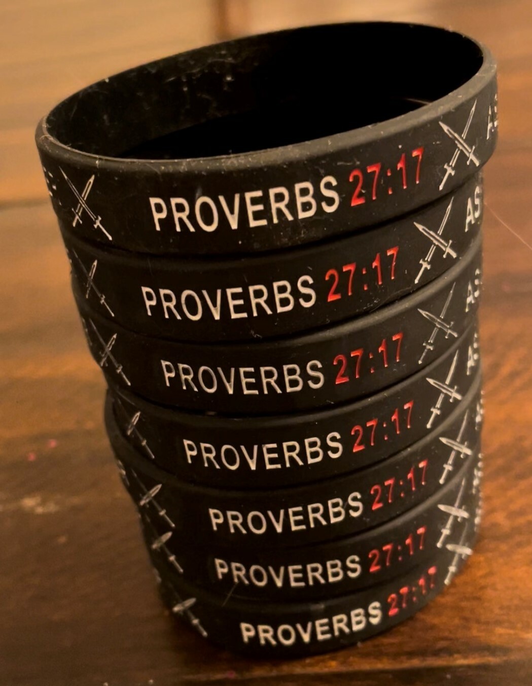 Armor of God Christian Religious Proverbs 27:17 Iron Sharpen Iron Bracelet