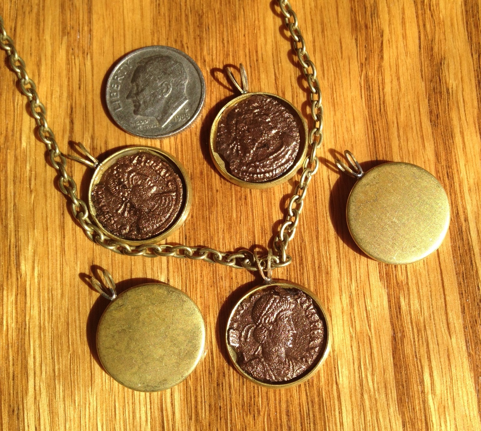 Ancient Roman Coin Necklace Pendant Jewelry Cabachon Locket Base Roman Coin