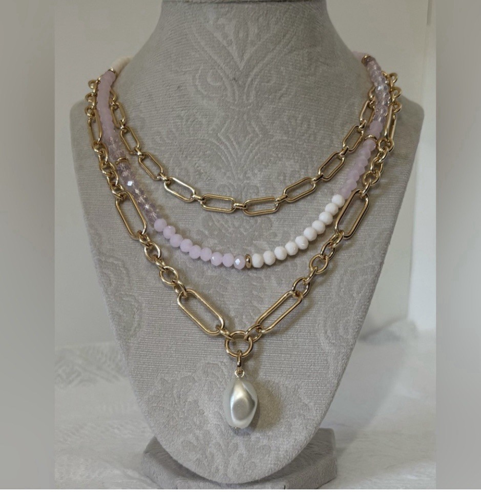 Sweet Sparkle Romantic Fairy/Mermaid Glam Bling Stacked Necklace