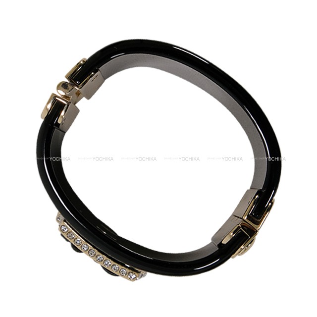 CHANEL No.5 COCO Mark rhinestone Noir (Black) Champagne Gold HW bangle[BRAND…
