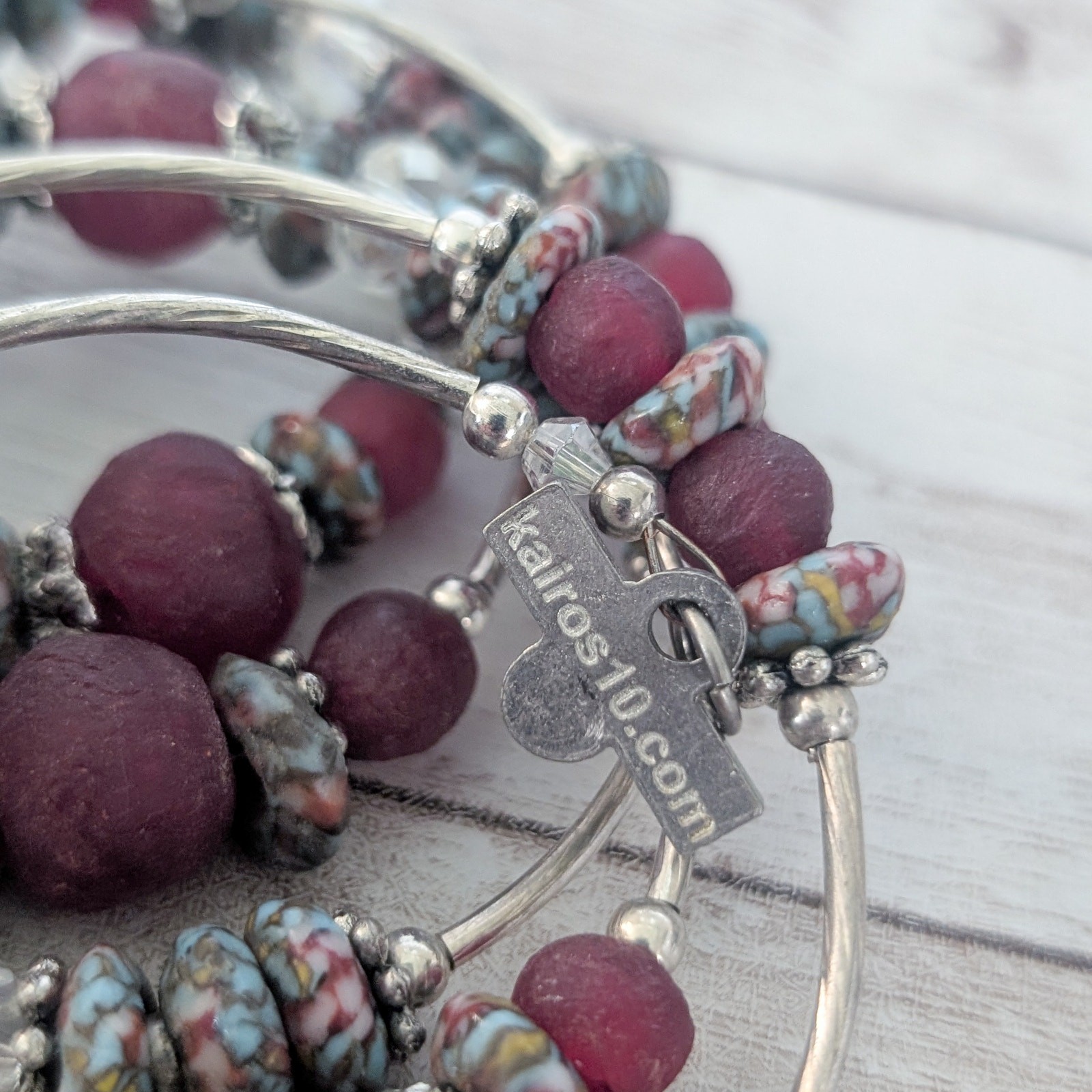 Kairos 10 Red Wrap Bracelet Mixed Materials