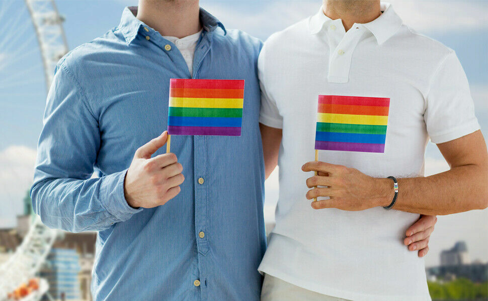 2 Pcs Couple Bracelet Love Leather Braided Magnetic Rainbow Gay LGBT Lover Gift