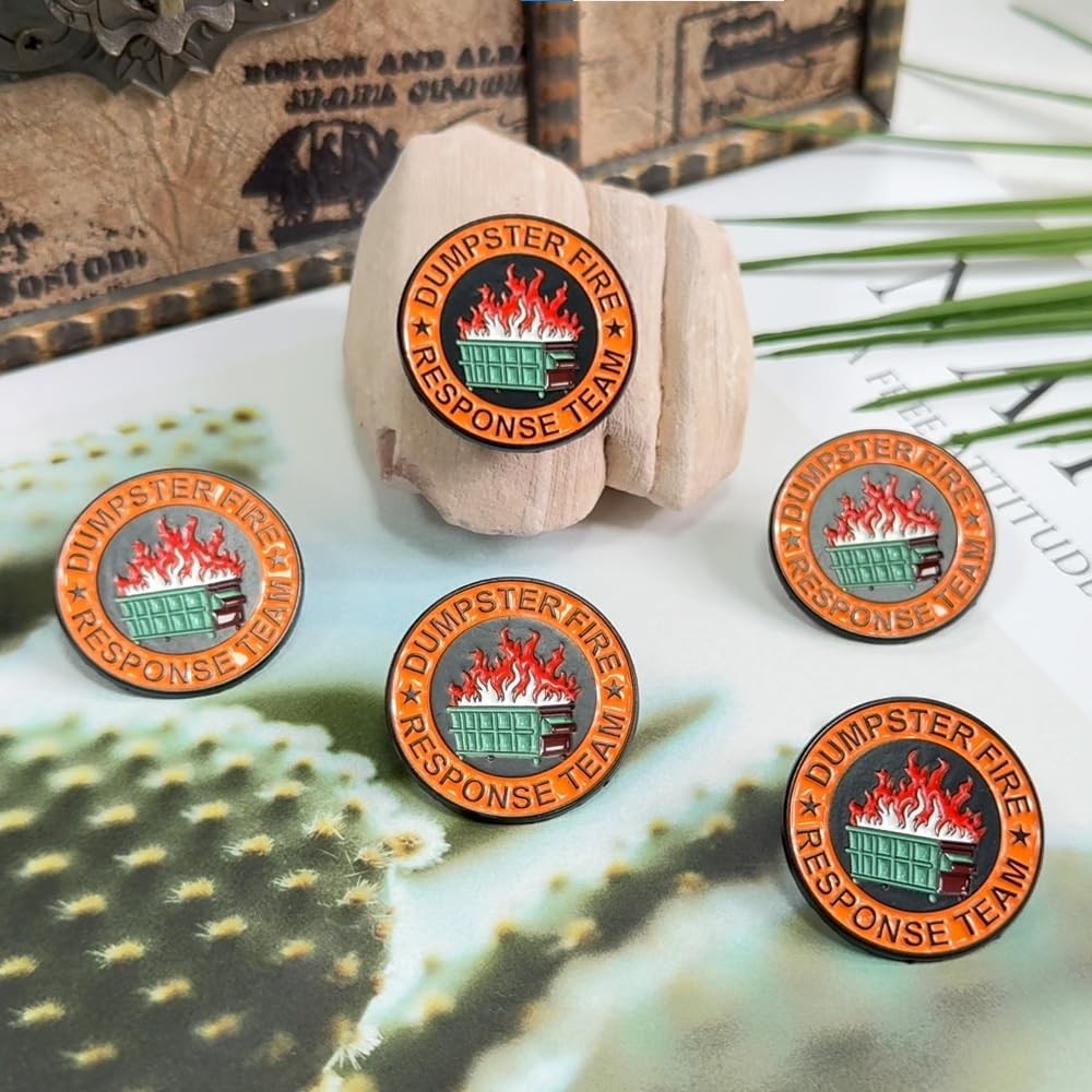 1Pcs/5Pcs/10Pcs Dumpster Fire Enamel Pins Response Team Alloy Small, 10Pcs