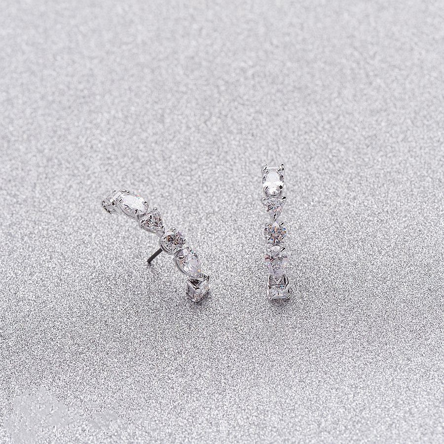Swarovski half-ring C- shaped earrings Crystal pierced earrings