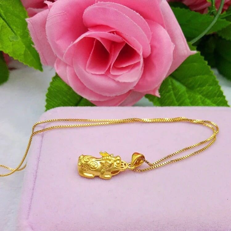 22K 23K 24K Thai Baht Yellow Gold Pixiu Necklace Women’s Bracelet Accessories