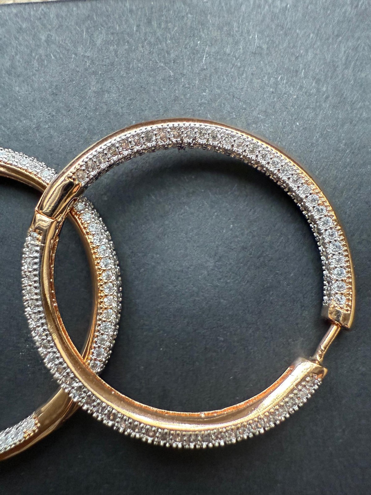 Gold Hoop Diamond Earrings | 925 Sterling Silver | 18k Earrings